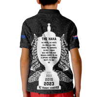 New Zealand Rugby Kid Polo Shirt The Haka With Champions Cup LT05 - Polynesian Pride