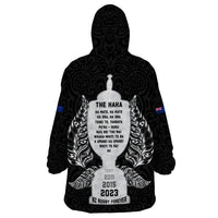 New Zealand Rugby Wearable Blanket Hoodie The Haka With Champions Cup LT05 - Polynesian Pride