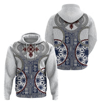 Hawaii Zip Hoodie Barkcloth Pattern Vintage Style LT05 - Polynesian Pride