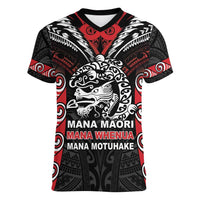 Aotearoa Mana Maori Women V-Neck T-Shirt Toitu Te Tiriti LT05 Female Black - Polynesian Pride