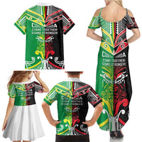 Cook Islands And Aotearoa Family Matching Summer Maxi Dress and Hawaiian Shirt Together For Te Tiriti O Waitangi