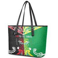 Cook Islands And Aotearoa Leather Tote Bag Together For Te Tiriti O Waitangi