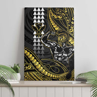 Hawaii Ikaika Warrior Helmet Canvas Wall Art Gold Style LT05 - Polynesian Pride