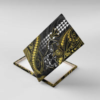Hawaii Ikaika Warrior Helmet Canvas Wall Art Gold Style LT05 With Frame Gold - Polynesian Pride
