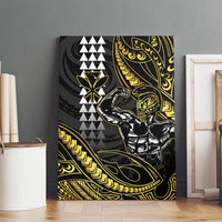 Hawaii Ikaika Warrior Helmet Canvas Wall Art Gold Style LT05 - Polynesian Pride