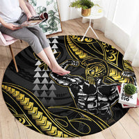 Hawaii Ikaika Warrior Helmet Round Carpet Gold Style LT05 - Polynesian Pride