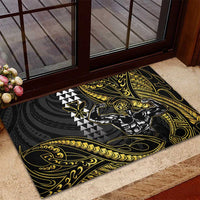 Hawaii Ikaika Warrior Helmet Rubber Doormat Gold Style LT05 - Polynesian Pride
