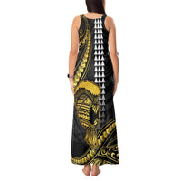 Hawaii Ikaika Warrior Helmet Tank Maxi Dress Gold Style LT05 - Polynesian Pride