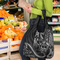 Hawaii Ikaika Warrior Helmet Grocery Bag Black Tribal Tattoo LT05 - Polynesian Pride