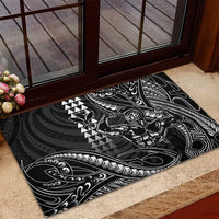 Hawaii Ikaika Warrior Helmet Rubber Doormat Black Tribal Tattoo LT05 - Polynesian Pride
