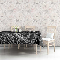 Hawaii Ikaika Warrior Helmet Tablecloth Black Tribal Tattoo LT05 - Polynesian Pride