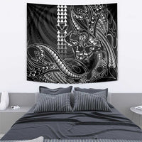 Hawaii Ikaika Warrior Helmet Tapestry Black Tribal Tattoo LT05 - Polynesian Pride