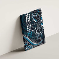 Hawaii Ikaika Warrior Helmet Canvas Wall Art Blue Tribal Tattoo LT05 - Polynesian Pride