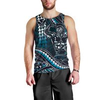 Hawaii Ikaika Warrior Helmet Men Tank Top Blue Tribal Tattoo LT05 - Polynesian Pride
