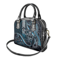 Hawaii Ikaika Warrior Helmet Shoulder Handbag Blue Tribal Tattoo LT05 - Polynesian Pride