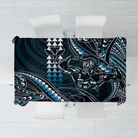 Hawaii Ikaika Warrior Helmet Tablecloth Blue Tribal Tattoo LT05 Blue - Polynesian Pride