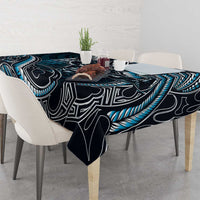 Hawaii Ikaika Warrior Helmet Tablecloth Blue Tribal Tattoo LT05 - Polynesian Pride