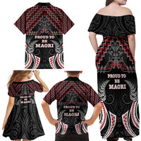 Aotearoa Family Matching Off Shoulder Maxi Dress and Hawaiian Shirt Proud To Be Maori LT05 - Polynesian Pride
