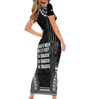 Aotearoa Toitu Te Tiriti Family Matching Short Sleeve Bodycon Dress and Hawaiian Shirt No Kiwi Without Iwi LT05 - Polynesian Pride