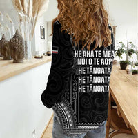 Aotearoa Toitu Te Tiriti Women Casual Shirt No Kiwi Without Iwi LT05 - Polynesian Pride