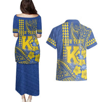 Personalised Hawaii Kaiser High School Couples Matching Puletasi and Hawaiian Shirt Tribal Tattoo With Hibiscus Flowers LT05 - Polynesian Pride