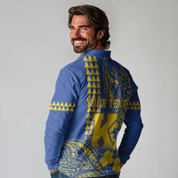 Personalised Hawaii Kaiser High School Long Sleeve Polo Shirt Tribal Tattoo With Hibiscus Flowers LT05 - Polynesian Pride