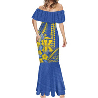 Personalised Hawaii Kaiser High School Mermaid Dress Tribal Tattoo With Hibiscus Flowers
