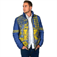 Personalised Hawaii Kaiser High School Padded Jacket Tribal Tattoo With Hibiscus Flowers
