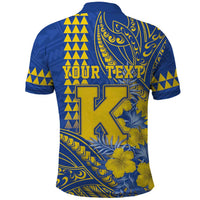 Personalised Hawaii Kaiser High School Polo Shirt Tribal Tattoo With Hibiscus Flowers LT05 - Polynesian Pride
