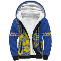 Personalised Hawaii Kaiser High School Sherpa Hoodie Tribal Tattoo With Hibiscus Flowers