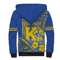 Personalised Hawaii Kaiser High School Sherpa Hoodie Tribal Tattoo With Hibiscus Flowers