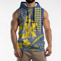 Personalised Hawaii Kaiser High School Sleeveless Hoodie Tribal Tattoo With Hibiscus Flowers LT05 - Polynesian Pride