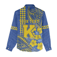Personalised Hawaii Kaiser High School Women Casual Shirt Tribal Tattoo With Hibiscus Flowers LT05 - Polynesian Pride
