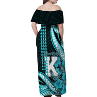 Personalised Hawaii Kapolei High School Family Matching Off Shoulder Maxi Dress and Hawaiian Shirt Tribal Tattoo With Hibiscus Flowers LT05 - Polynesian Pride