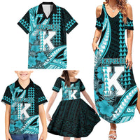 Personalised Hawaii Kapolei High School Family Matching Summer Maxi Dress and Hawaiian Shirt Tribal Tattoo With Hibiscus Flowers LT05 - Polynesian Pride