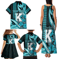 Personalised Hawaii Kapolei High School Family Matching Tank Maxi Dress and Hawaiian Shirt Tribal Tattoo With Hibiscus Flowers LT05 - Polynesian Pride