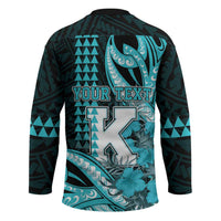 Personalised Hawaii Kapolei High School Hockey Jersey Tribal Tattoo With Hibiscus Flowers LT05 - Polynesian Pride
