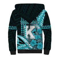Personalised Hawaii Kapolei High School Sherpa Hoodie Tribal Tattoo With Hibiscus Flowers