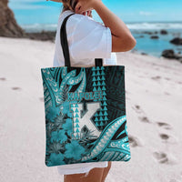Hawaii Kapolei High School Tote Bag Tribal Tattoo With Hibiscus Flowers