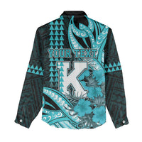 Personalised Hawaii Kapolei High School Women Casual Shirt Tribal Tattoo With Hibiscus Flowers