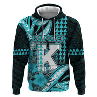 Personalised Hawaii Kapolei High School Zip Hoodie Tribal Tattoo With Hibiscus Flowers LT05 Pullover Hoodie Dark Teal - Polynesian Pride