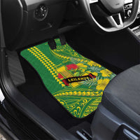 Personalised Hawaii Leilehua High School Car Mats Tribal Tattoo With Hibiscus Flowers LT05 - Polynesian Pride