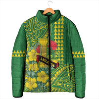 Personalised Hawaii Leilehua High School Padded Jacket Tribal Tattoo With Hibiscus Flowers LT05 - Polynesian Pride