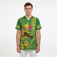 Personalised Hawaii Leilehua High School Scrub Top Tribal Tattoo With Hibiscus Flowers LT05 - Polynesian Pride
