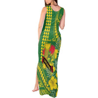 Personalised Hawaii Leilehua High School Tank Maxi Dress Tribal Tattoo With Hibiscus Flowers LT05 - Polynesian Pride