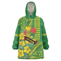 Personalised Hawaii Leilehua High School Wearable Blanket Hoodie Tribal Tattoo With Hibiscus Flowers