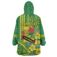 Personalised Hawaii Leilehua High School Wearable Blanket Hoodie Tribal Tattoo With Hibiscus Flowers