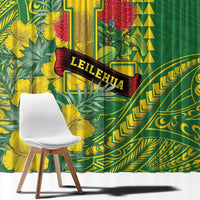 Hawaii Leilehua High School Window Curtain Tribal Tattoo With Hibiscus Flowers LT05 - Polynesian Pride