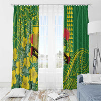 Hawaii Leilehua High School Window Curtain Tribal Tattoo With Hibiscus Flowers LT05 - Polynesian Pride