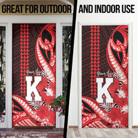 Personalised Hawaii Kalani High School Door Cover Tribal Tattoo With Hibiscus Flowers LT05 - Polynesian Pride